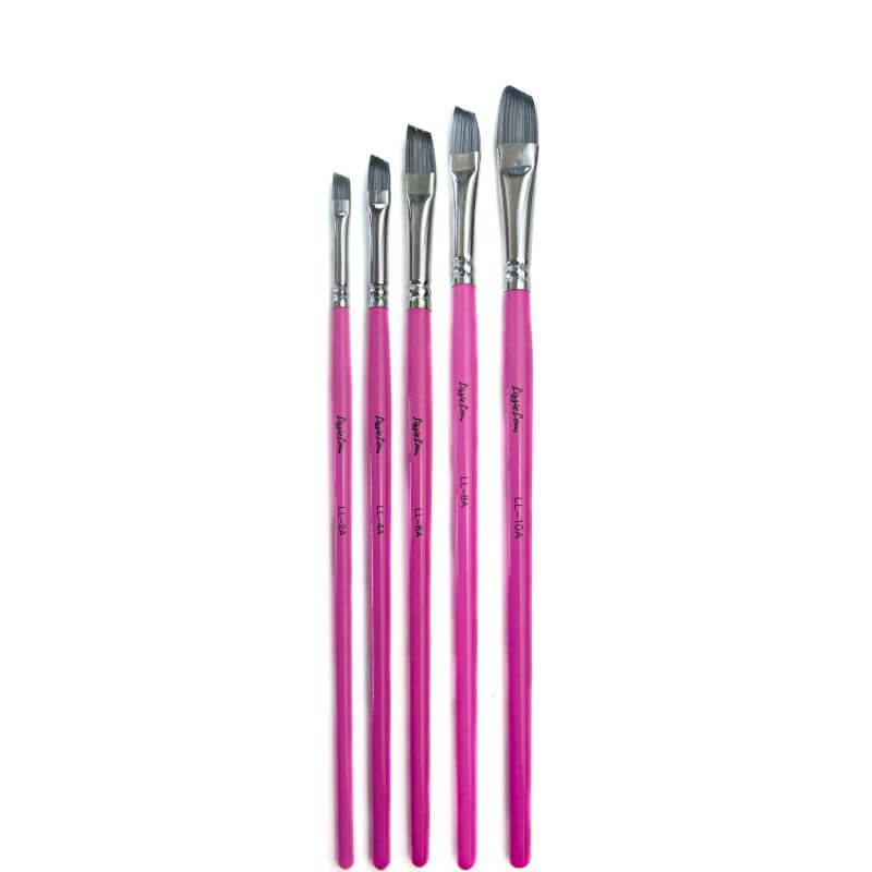 Set of 5 LissieLou Angular Paint Brush Set - All Sizes