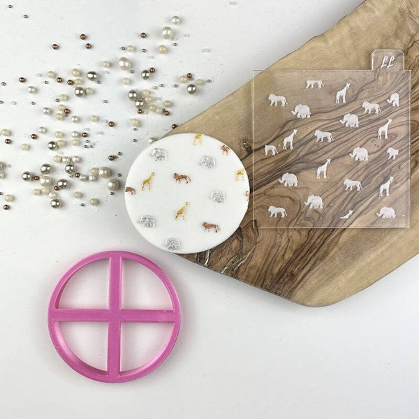 Jungle Animal Print Texture Tile Cookie Cutter and Embosser