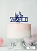 Hello World Baby Shower Cake Topper Premium 3mm Acrylic Navy