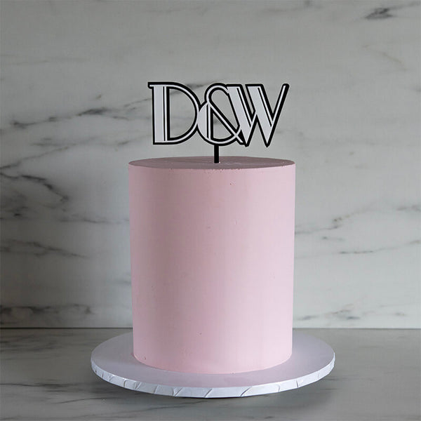 Art Deco Initials Font Double Layer Custom Cake Topper or Cake Motif Premium 3mm Acrylic or Birch Wood