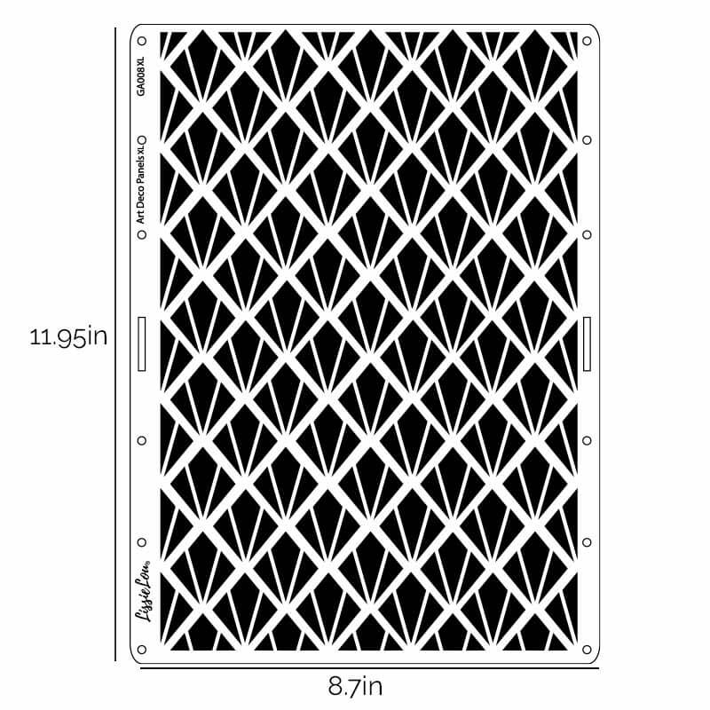 Art Deco Panels Large Pattern Cake Stencil - XL Design Size