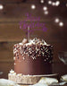 Merry Christmas with Swirl and Star Cake Topper Glitter Card Dark Purple
