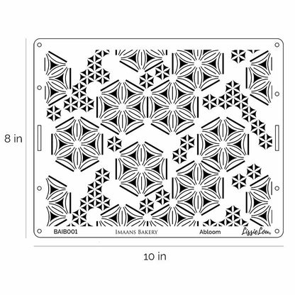 Abloom Cake Stencil Full Size Design Black and White