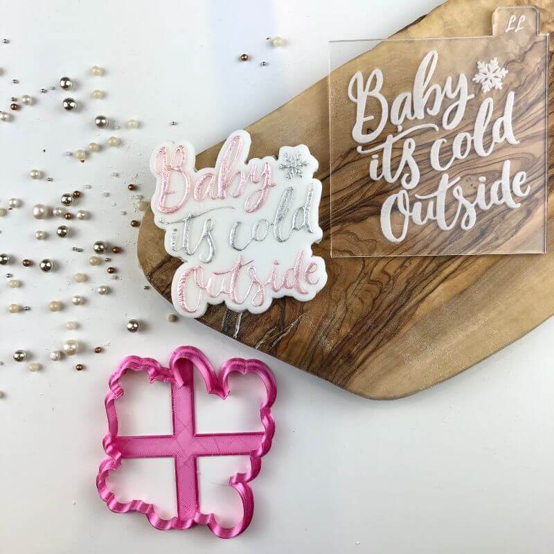 Baby It's Cold Outside Christmas Cookie Cutter and Embosser