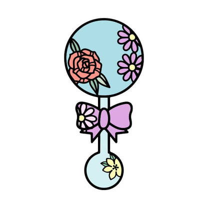 Pretty Flower Baby Rattle Baby Shower Cookie Cutter