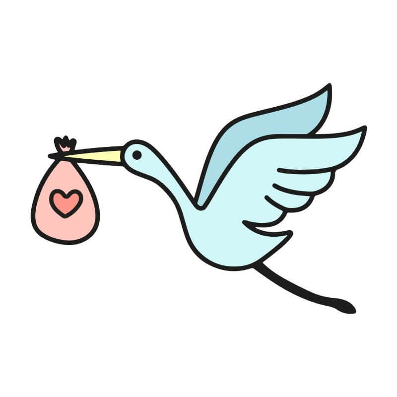 Stork with Heart Cookie Cutter