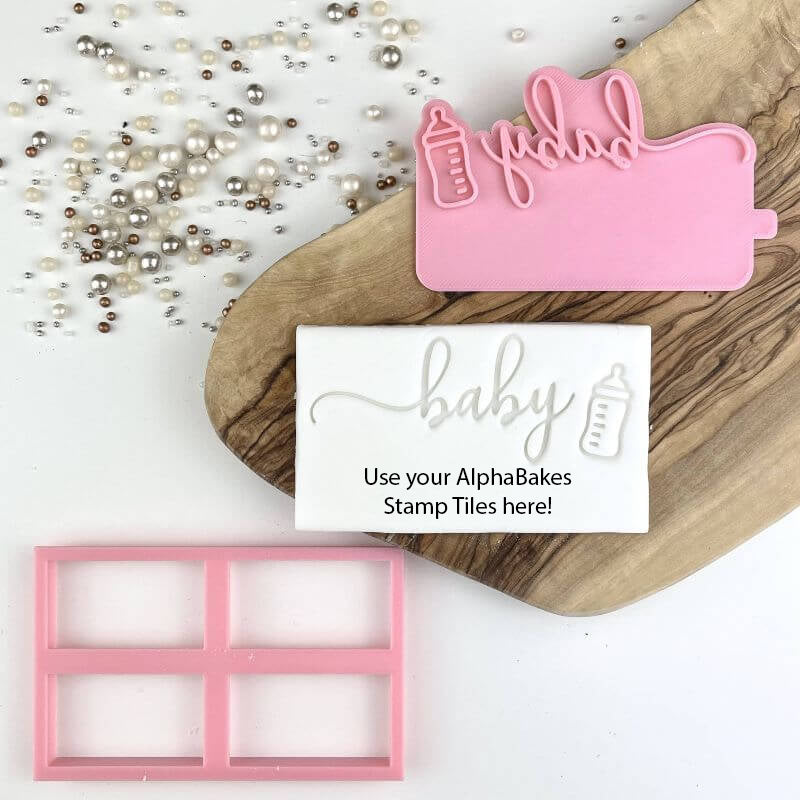 Baby in Verity Font AlphaBakes Cookie Cutter and Stamp