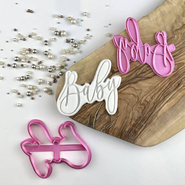 Baby in Florence Font Baby Shower Cookie Cutter and Stamp