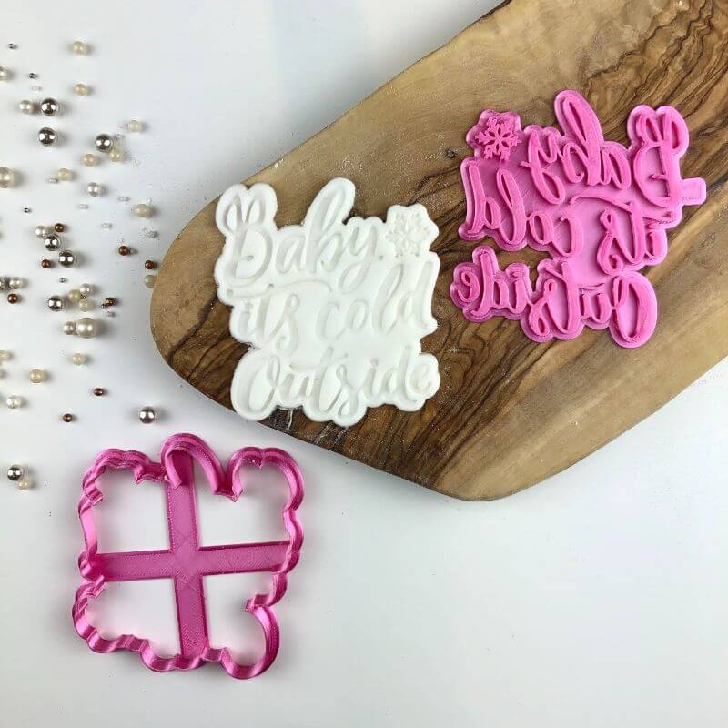Baby It's Cold Outside Christmas Cookie Cutter and Stamp