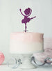 Ballerina Dancing Birthday Cake Topper Glitter Card Dark Purple