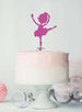 Ballerina Dancing Birthday Cake Topper Glitter Card Hot Pink