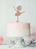 Ballerina Dancing Birthday Cake Topper Glitter Card Rose Gold
