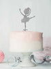 Ballerina Dancing Birthday Cake Topper Glitter Card Silver