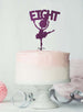 Ballerina Eight 8th Birthday Cake Topper Glitter Card Dark Purple