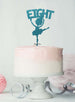 Ballerina Eight 8th Birthday Cake Topper Glitter Card Light Blue
