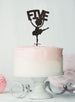 Ballerina Five 5th Birthday Cake Topper Glitter Card Black