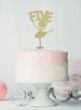 Ballerina Five 5th Birthday Cake Topper Glitter Card Gold