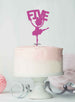 Ballerina Five 5th Birthday Cake Topper Glitter Card Hot Pink