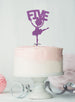 Ballerina Five 5th Birthday Cake Topper Glitter Card Light Purple