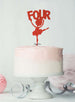 Ballerina Four 4th Birthday Cake Topper Glitter Card Red