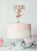 Ballerina Four 4th Birthday Cake Topper Glitter Card Rose Gold