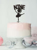 Ballerina Nine 9th Birthday Cake Topper Glitter Card Black