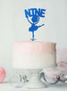 Ballerina Nine 9th Birthday Cake Topper Glitter Card Dark Blue