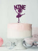 Ballerina Nine 9th Birthday Cake Topper Glitter Card Dark Purple