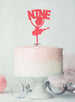 Ballerina Nine 9th Birthday Cake Topper Glitter Card Light Pink