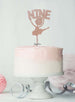 Ballerina Nine 9th Birthday Cake Topper Glitter Card Rose Gold