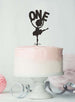 Ballerina One 1st Birthday Cake Topper Glitter Card Black