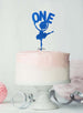 Ballerina One 1st Birthday Cake Topper Glitter Card Dark Blue