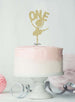 Ballerina One 1st Birthday Cake Topper Glitter Card Gold