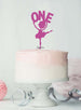 Ballerina One 1st Birthday Cake Topper Glitter Card Hot Pink