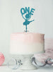 Ballerina One 1st Birthday Cake Topper Glitter Card Light Blue