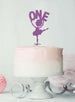 Ballerina One 1st Birthday Cake Topper Glitter Card Light Purple