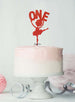 Ballerina One 1st Birthday Cake Topper Glitter Card Red