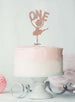 Ballerina One 1st Birthday Cake Topper Glitter Card Rose Gold