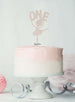 Ballerina One 1st Birthday Cake Topper Glitter Card White