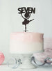 Ballerina Seven 7th Birthday Cake Topper Glitter Card Black