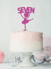 Ballerina Seven 7th Birthday Cake Topper Glitter Card Hot Pink