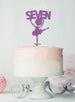 Ballerina Seven 7th Birthday Cake Topper Glitter Card Light Purple