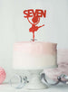 Ballerina Seven 7th Birthday Cake Topper Glitter Card Red