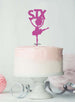 Ballerina Six 6th Birthday Cake Topper Glitter Card Hot Pink
