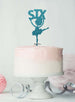 Ballerina Six 6th Birthday Cake Topper Glitter Card Light Blue