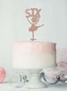 Ballerina Six 6th Birthday Cake Topper Glitter Card Rose Gold