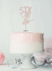 Ballerina Six 6th Birthday Cake Topper Glitter Card White