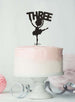 Ballerina Three 3rd Birthday Cake Topper Glitter Card Black