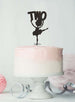 Ballerina Two 2nd Birthday Cake Topper Glitter Card Black