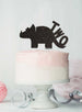 Dinosaur Two 2nd Birthday Cake Topper Glitter Card Black